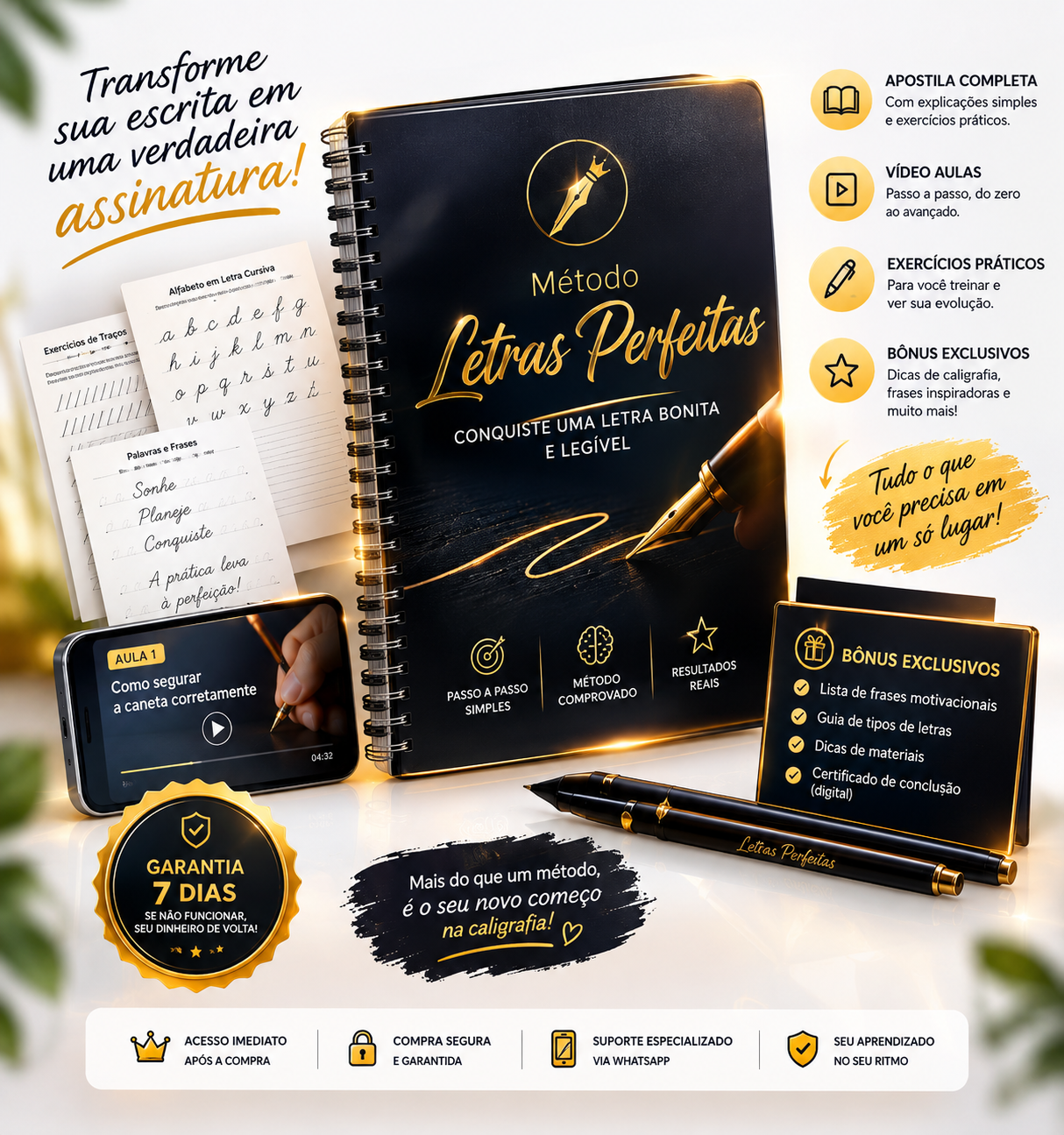 Método Letras Perfeitas - Caderno de treinamento completo
